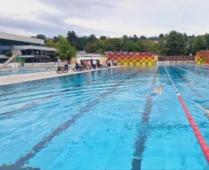 Sports pool in the Riedbad Bergen Enkheim outdoor pool