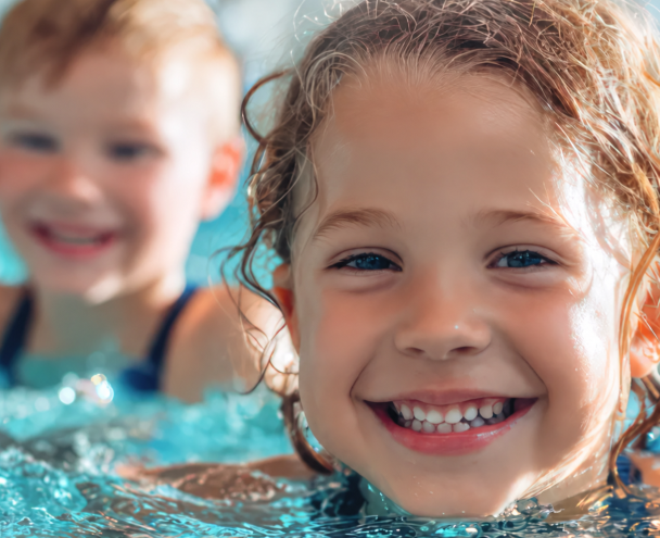 winterbaden_2026-2027 2 lachende Kinder beim Schwimmen